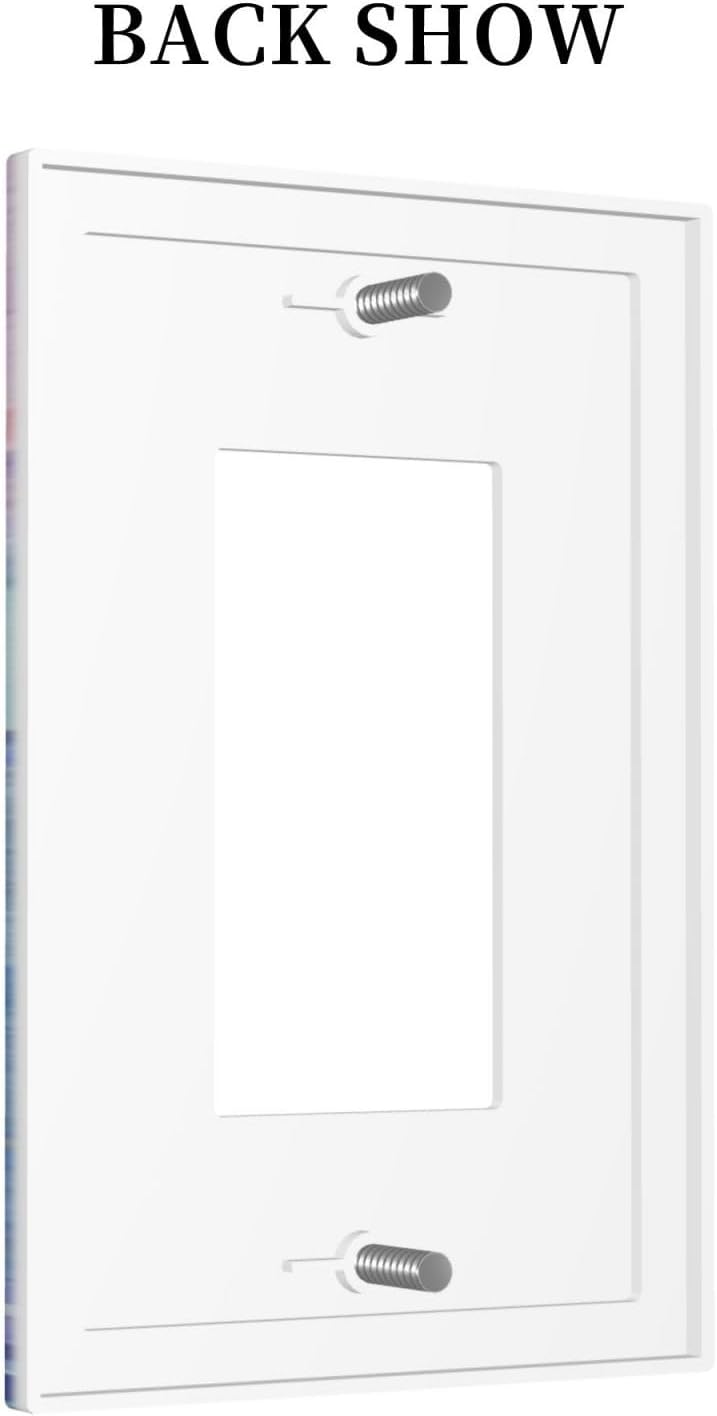 Turtle Coral Fish Watercolor Colorful Underwater World Decorative Outlet Covers 1 Gang Single Rocker Light Switch Cover Plate Wall Plates GFCI Faceplate for Kids Room Home Decor