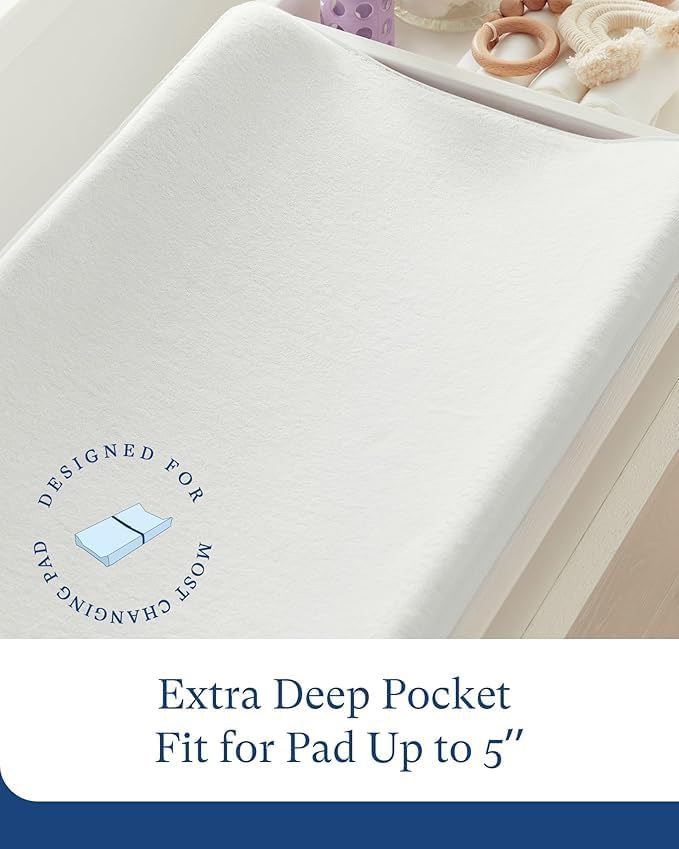 Supersoft Diaper Changing Pad Covers, 2-Pack Premium Viscose Change Table Pad Covers for Baby Girls and Boys, Hypoallergenic Stretchy Changing Table Cover Sheets