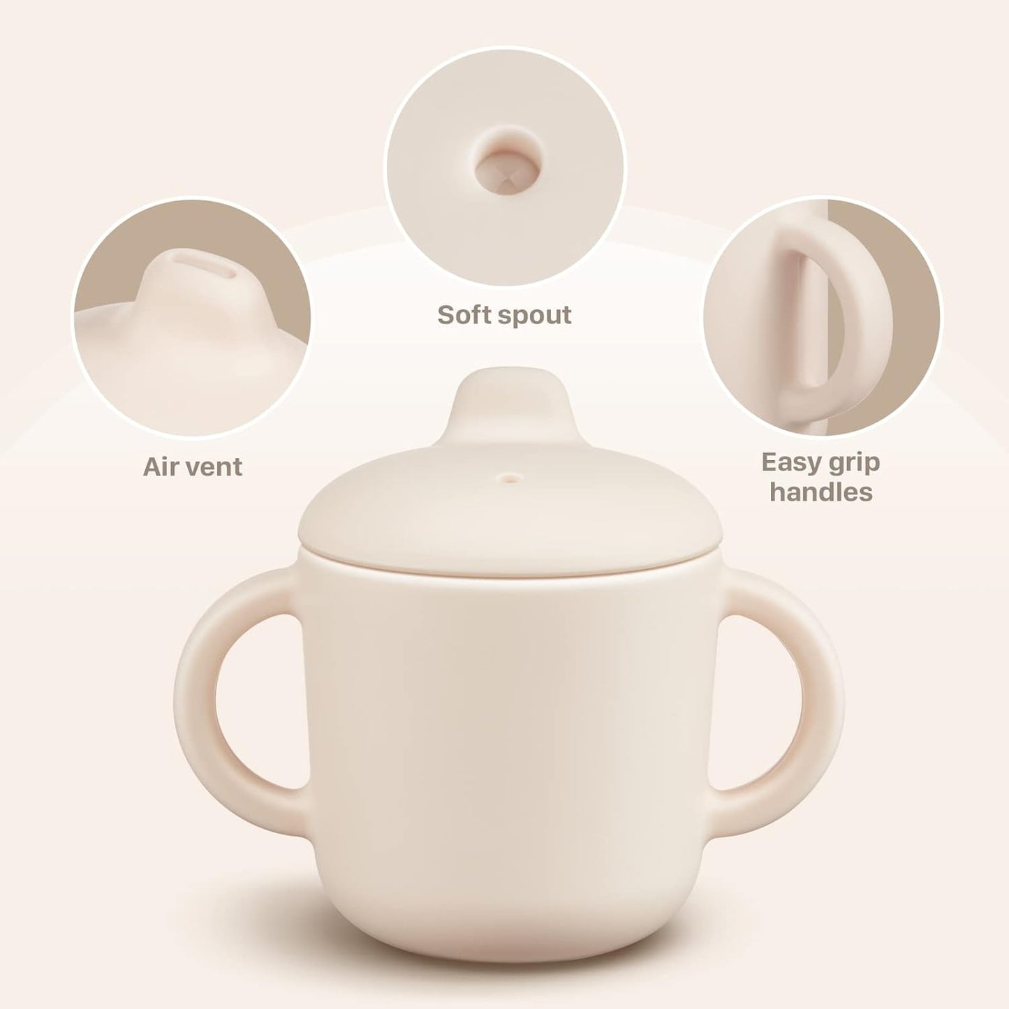 6 Months+ Sippy Cups with Handles, Small Silicone Sippy Cups Leak Proof 5oz,No Spill Sippy cups for Toddlers (Green)