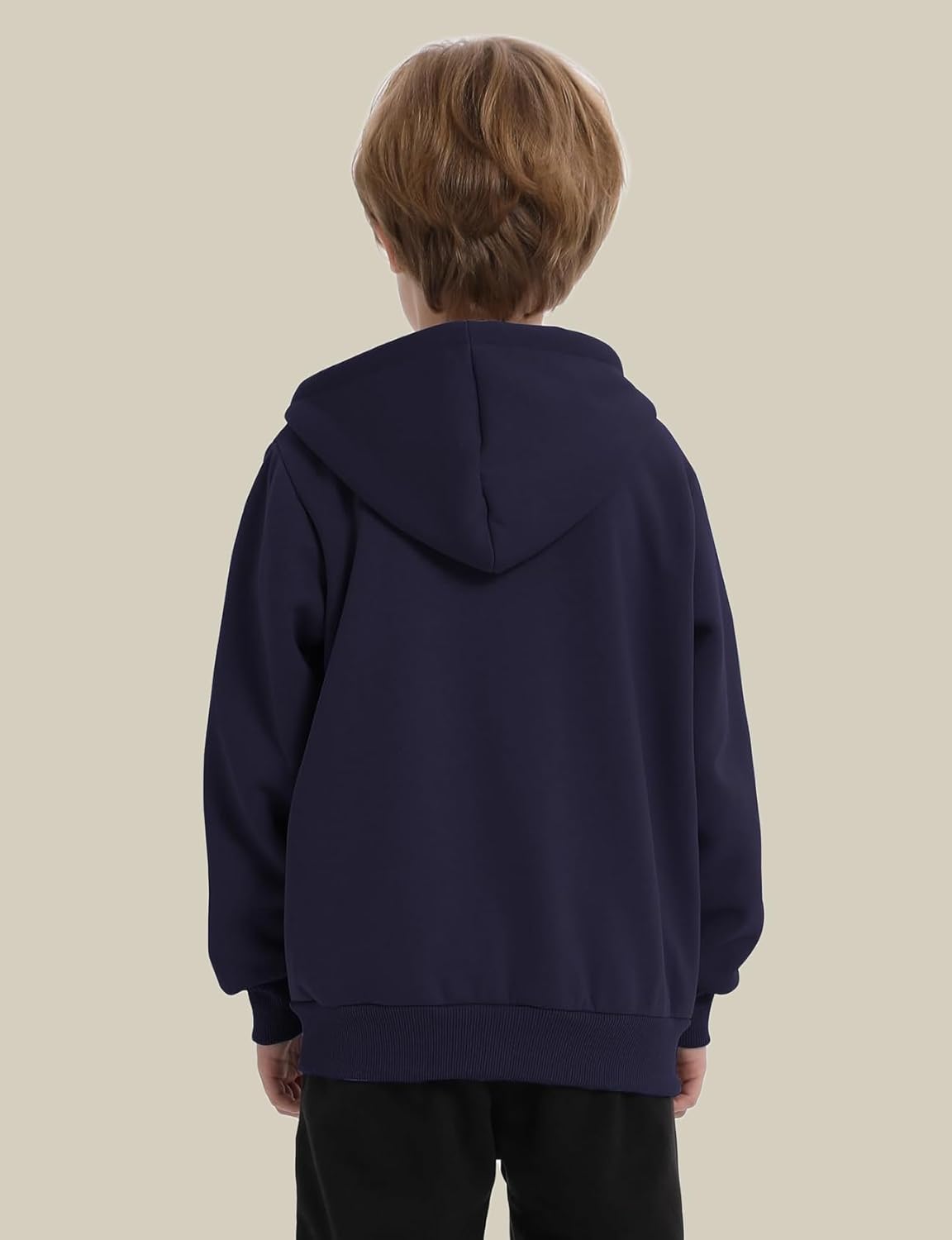 Gihuo Unisex Boy's Girls Winter Warm Sherpa Lined Zip Up Sweatshirt Fleece Jacket Kid's Hoodie Outerwear