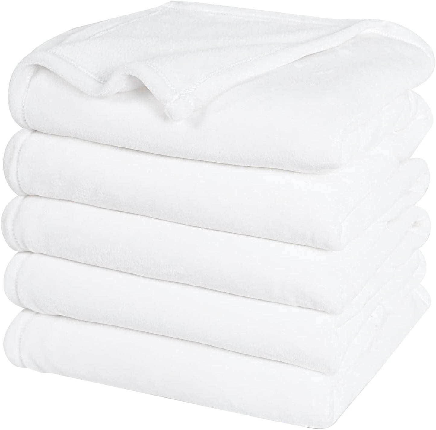 PHF Oversized King Fleece Blanket 120"x120", No Shed No Pilling Big Soft Blanket, Extra Large 10'x 10' Lightweight for Bed, Sofa Travel and Camping, Suitable for All Season, White