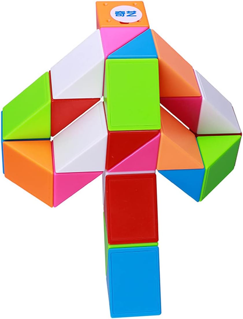 Fidget Magic Snake Cube Puzzles Twist Ruler Speed Cubes Brain Teaser Game Toys for Kids (24 Block 1PACK)
