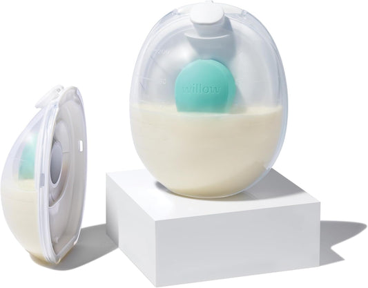 Willow Go - 7oz Reusable Milk Containers with Splash Guard - for use with Willow Go Hands Free Breast Pump