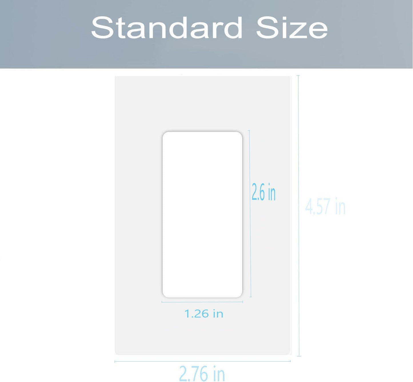 1-Gang Screwless Decora Wall Plate Cover Single Switch Outlet Electrical Faceplate for Light Switch, Smart Switch, Receptacle, Dimmers, USB Outlet, GFCI, Child Safe Cover Plate, White (4-Pack)