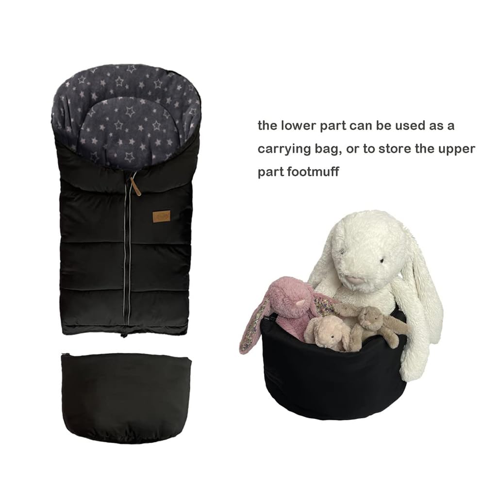 0-5T Length Ajustable Waterproof Stroller Winter Cover for All Stroller, XL Stroller Bunting Bag, Outdoor Tour Winter Stroller Sleeping Bag Infant to Toddler to Pre School