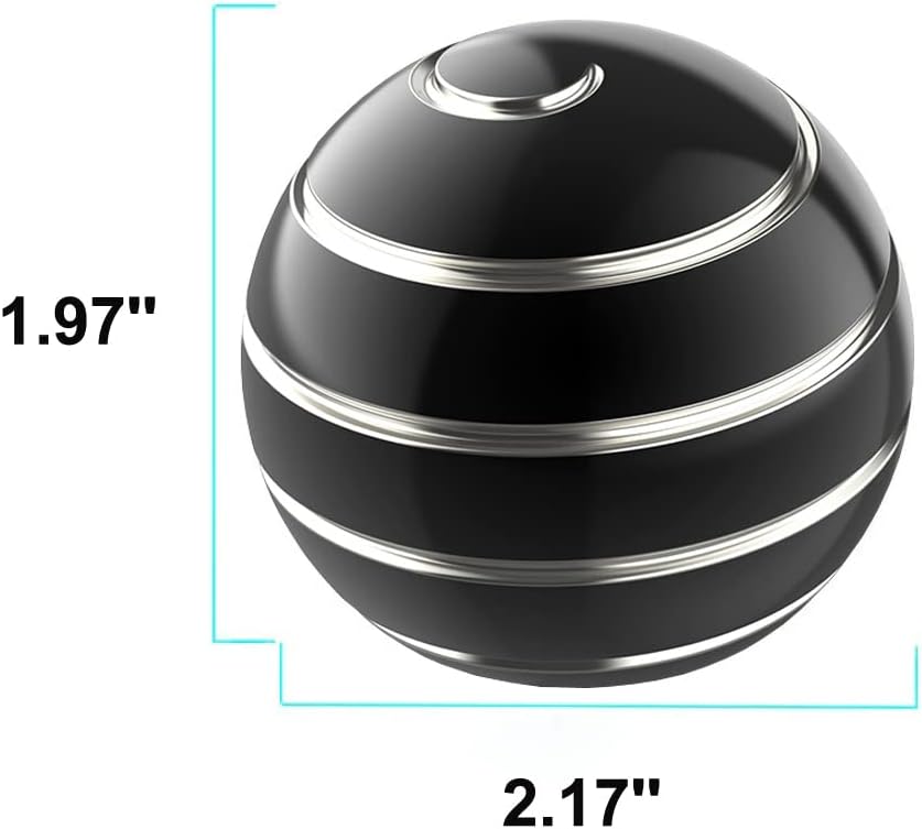 Kinetic Desk Toys for Office for Adults, 2.17'' Metal ADHD Fidget Toys for Adults, Optical Illusion Toys Ball for Anti Anxiety (55MM, Black A)