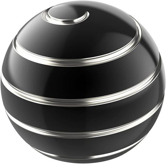Kinetic Desk Toy Ball, 1.54'' Kinetic Desktop Spinning Toys, Optical Illusion Fidget Toys Gadgets for Adults Office Anxiety, ADHD (39MM, Black-A)