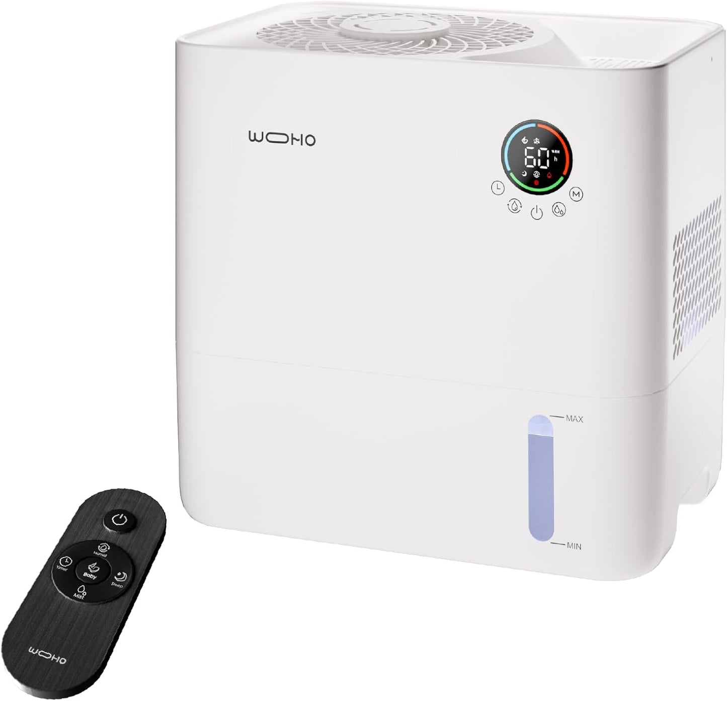 Evaporative Humidifier for Bedroom, 5L Quiet No Mist Humidifier With Aroma Diffuser, 14H Timer, Top-Fill, 5 Speed, No White Dust, Easy to Clean, for Baby, Nursery, Home & Office