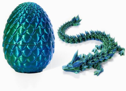 3D Printed Dragon Egg,Crystal Dragon Egg Fidget Toys,Flexible Joints Full Articulated Dragon with Egg,Executive Desk Toys for ADHD, Autism, Relief Anxiety