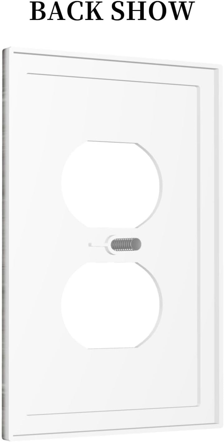 Outlet Covers Farmhouse Rustic Grey Barn Door Wood 1 Gang Duplex Wall Plate Decorative Switch Plates Electrical Receptacle Faceplate Light Switch Cover for Bedroom Cabin Decor