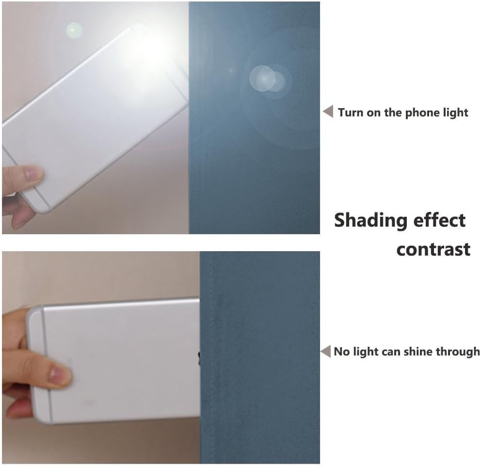 NICETOWN 100% Blackout Blinds, Set of 2, 46" x 96", Smoky Blue, Laundry Room Decor Window Treatment Curtains for Large Patio Sliding Door, Thermal Insulated Curtains for Bedroom