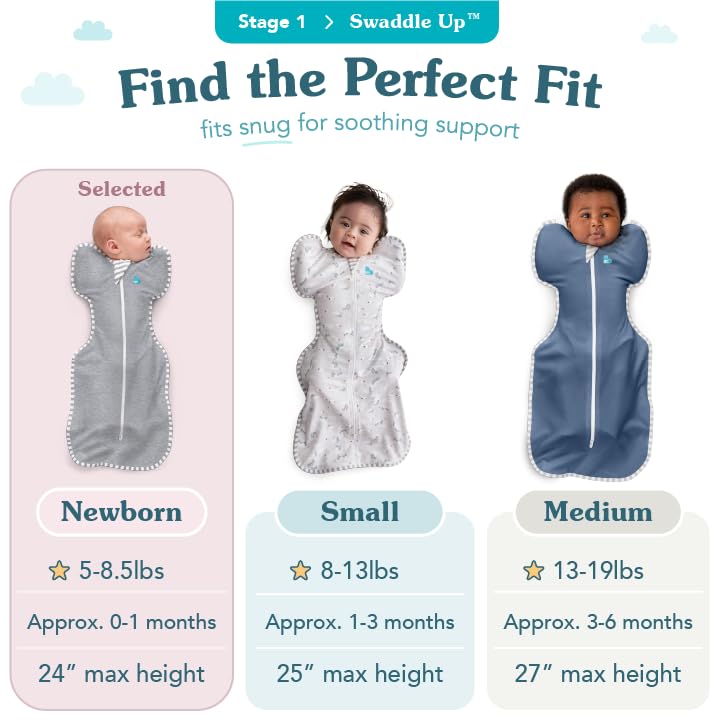 Love to Dream Organic Swaddle, Baby Sleep Sack, Swaddle Up Self-Soothing Swaddles for Newborns, Get Longer Sleep, Snug Fit Helps Calm Startle Reflex, 1.0 Tog, 5-8.5lbs., Cream