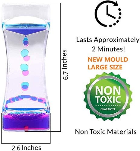 YUE MOTION Liquid Motion Bubbler Visual Sensory Toys, 2 Minute Liquid Timer– New Big Calming Sensory Water Bubbler Toy- Colorful Liquid Hourhlass for Stocking Stuffers, Easter Basket Stuffers