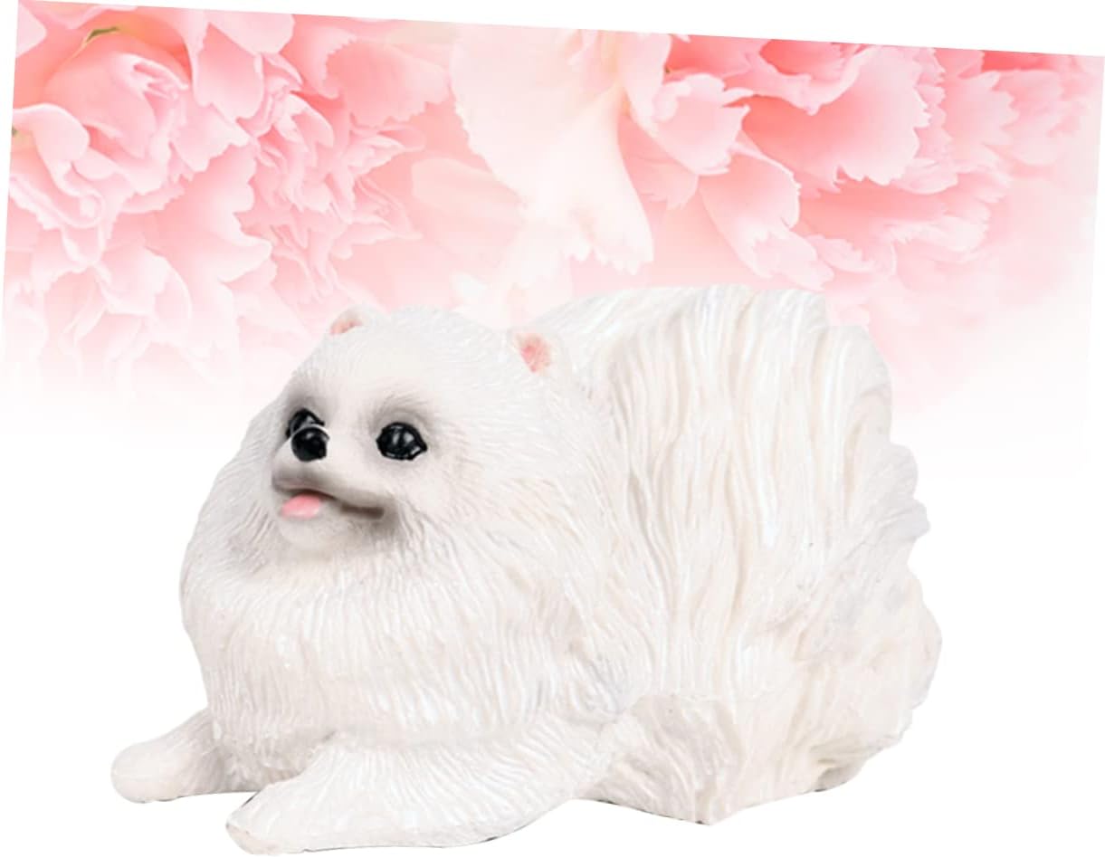 TOYANDONA 1pc Desk Decor Office Desk Decorations Office Desk Toys Custom Mini Pomeranian Pet Figures Mini Puppy Toy Pomeranian Model Dog Model Decor Statuette Collection Puzzle Child