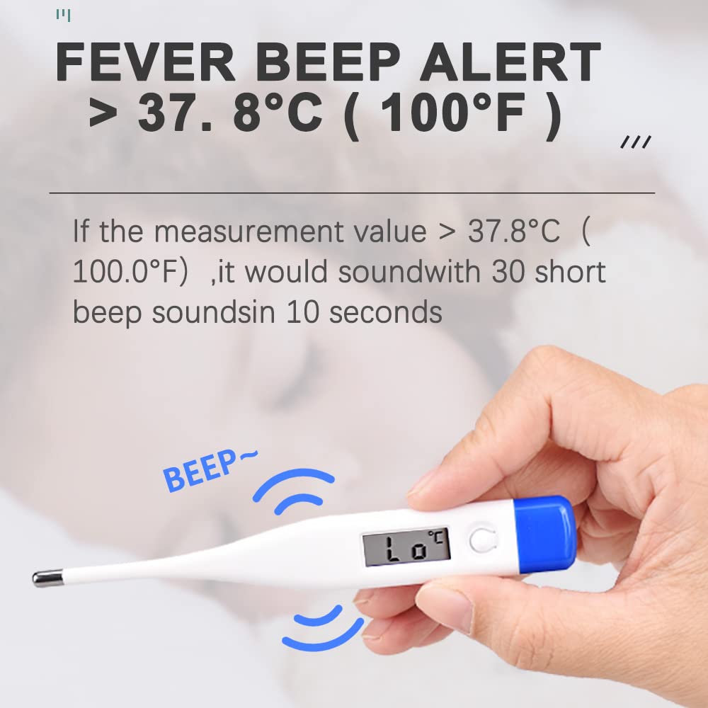 Berrcom Digital Thermometer for Adults, Kids, and Babies, Oral Rectal Underarm Medical Thermometer with Fever Alarm and C/F Switchable