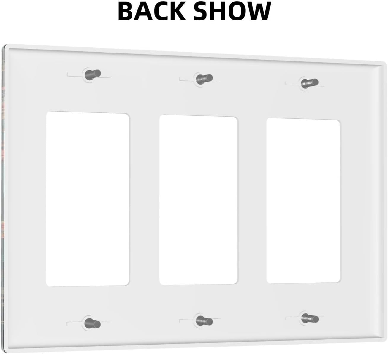 Light Switch Covers Baroque Vintage Peony Flower Floral 3 Gang Rocker Electrical GFCI Decorative Triple Outlet Wall Plate Cover Switchplate for Bedroom Farmhouse Decor