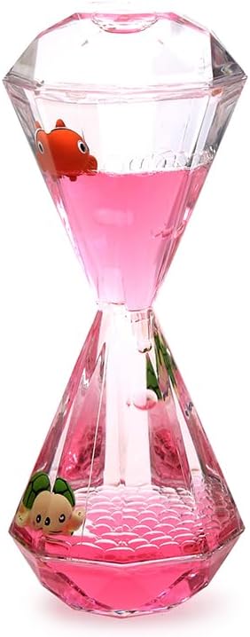 XINBAOHONG Liquid Motion Bubbler for Kids and Adults Hourglass Liquid Bubbler Timer for Sensory Play Fidget Toy Stress Management Desk Decor(Pink)