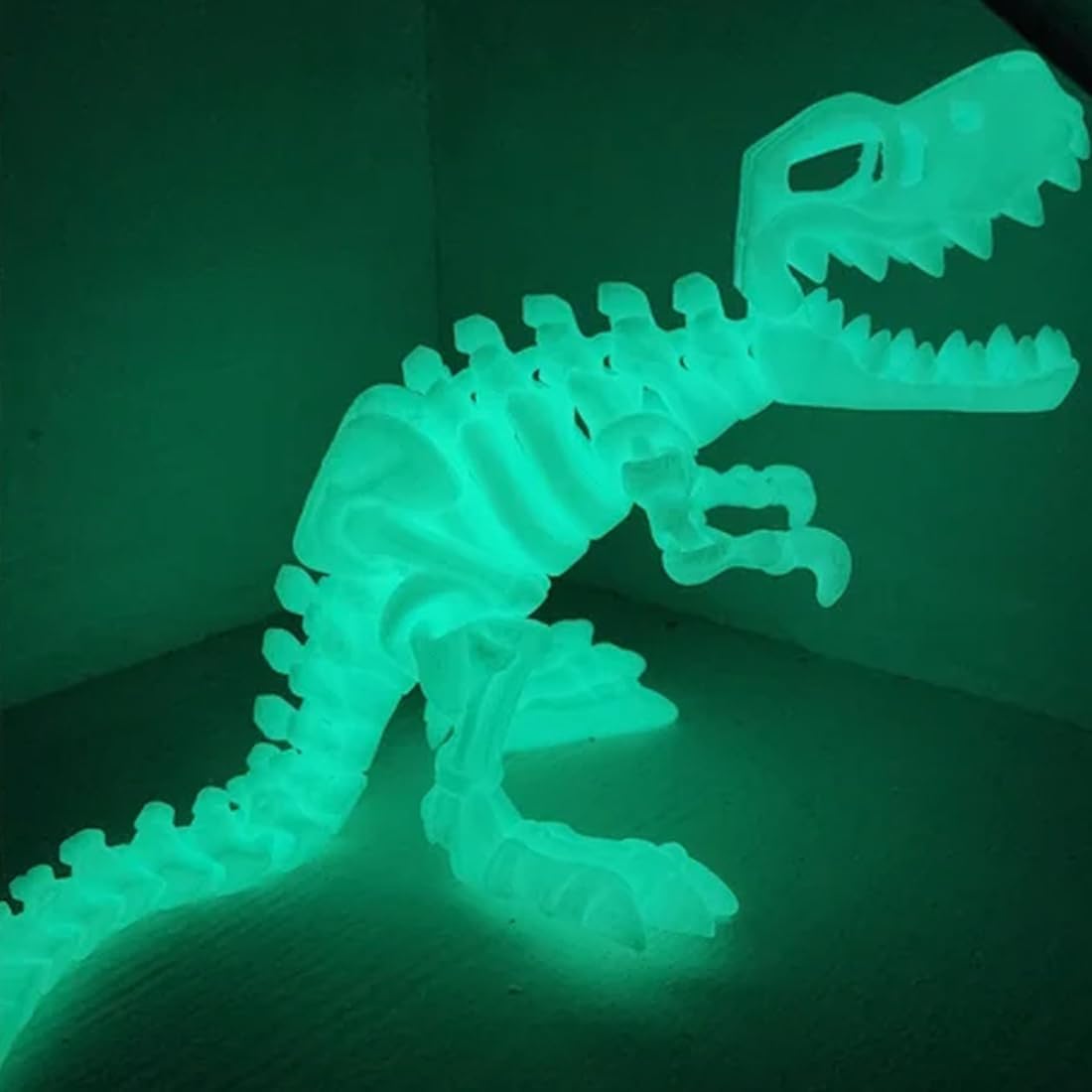 3D Printed Dinosaur Bones Tyrannosaurus Rex Skeleton with Movable Joints, 3D Model Skull T-Rex, Flexible Articulated Dinosaur Fidget Toys Adults for Autism/ADHD