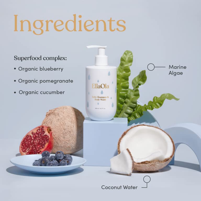 Tear Free Baby Shampoo & Body Wash - Organic, Hypoallergenic Baby + Kid Soap Hydrates & Nourishes While Gently Cleansing Sensitive Skin, Fragrance Free | 10.1 fl. oz.