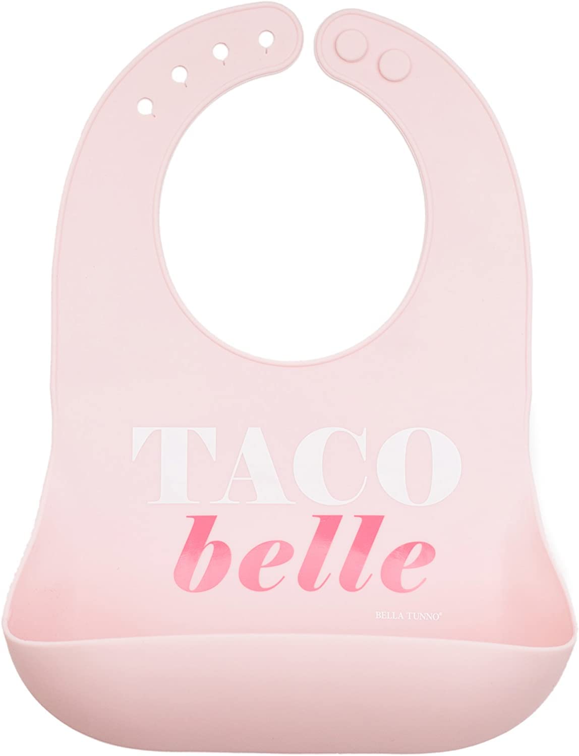 Baby Bib for Eating by Bella Tunno, Waterproof Silicone Bib with Large Food Catcher, Adjustable Fit for Babies 4-12 months & Toddlers 1-3 Years, Boys & Girls, Taco Belle