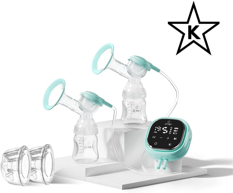 Zomee Z2 Double Electric Breast Pump - Shabbat Mode Edition - Portable, Hands Free Pumping Hospital Grade Wearable Breast Pump Including; Silicone Hands Free Collection Cups 8 OZ