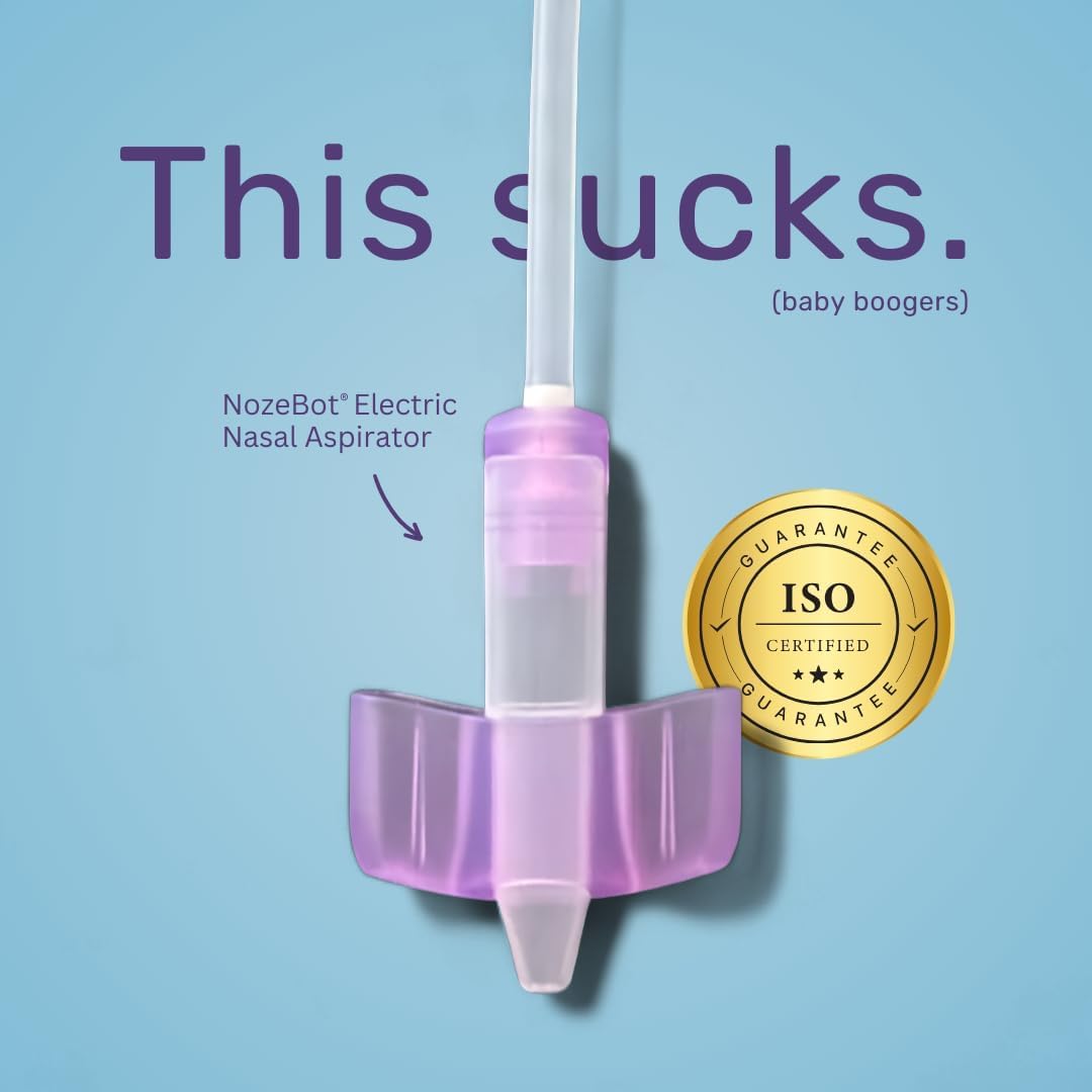 Dr. Noze Best - NozeBot | Electric Baby Nasal Aspirator | Hospital Grade Suction | Nose Sucker and Nasal Vacuum | Safe for Infants and Toddlers (On The Go - Mild Congestion)