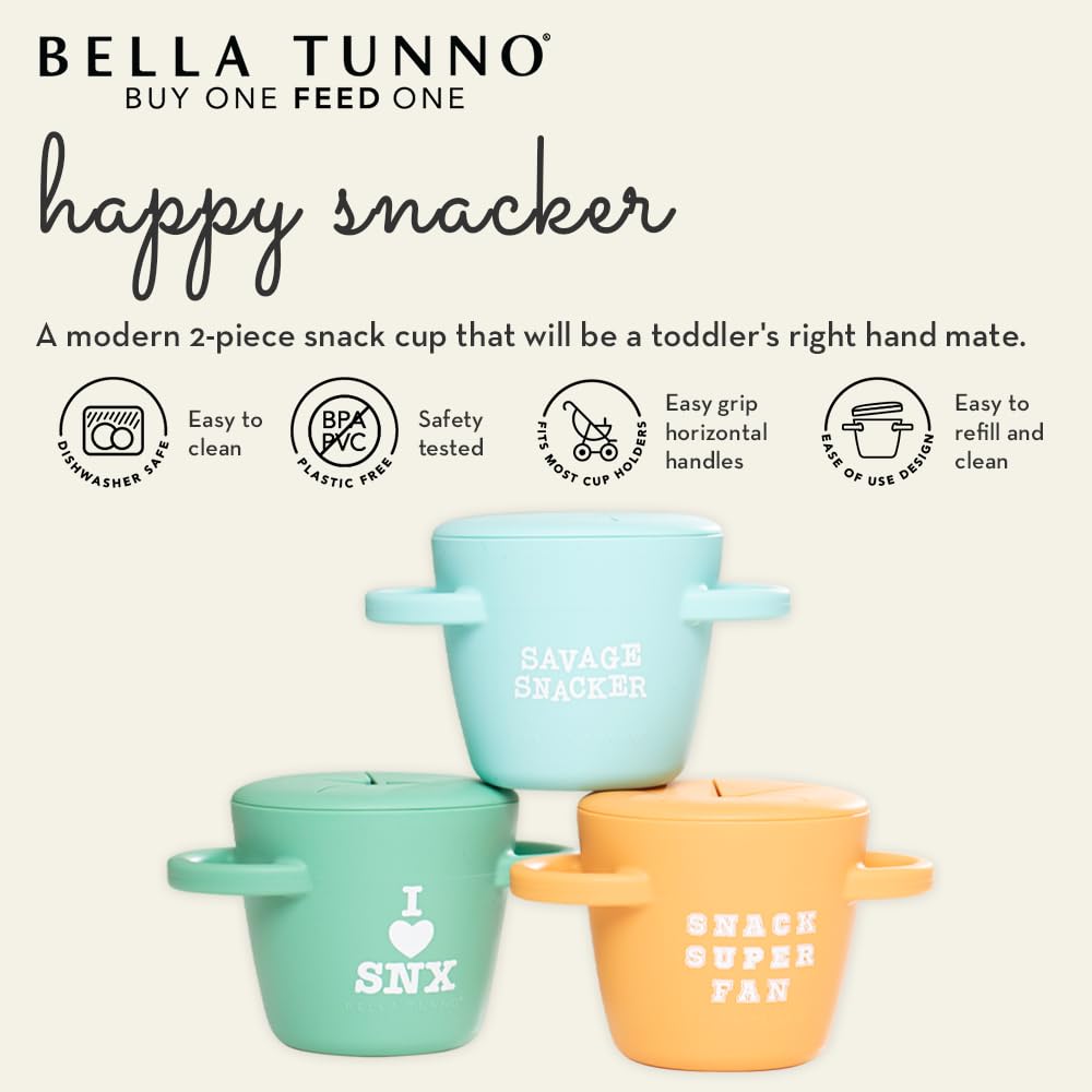Bella Tunno Snack Cups for Toddlers, Silicone Spill Proof Food Container with Lid, Babies & Kids 6-12 Months, Baby Got Snacks