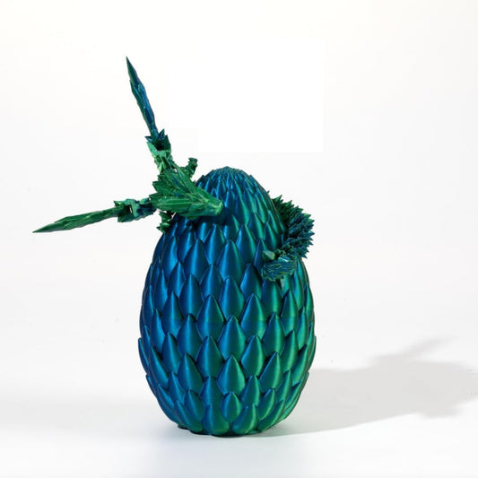 GerRit 3D Printed Dragon，Crystal Dragon，3D Printed Stuff，Dragon Fidget Toy，3D Dragon Eggs with Dragon Inside，Home Office Decoration, Administrative Desk Toys (Laser Green)