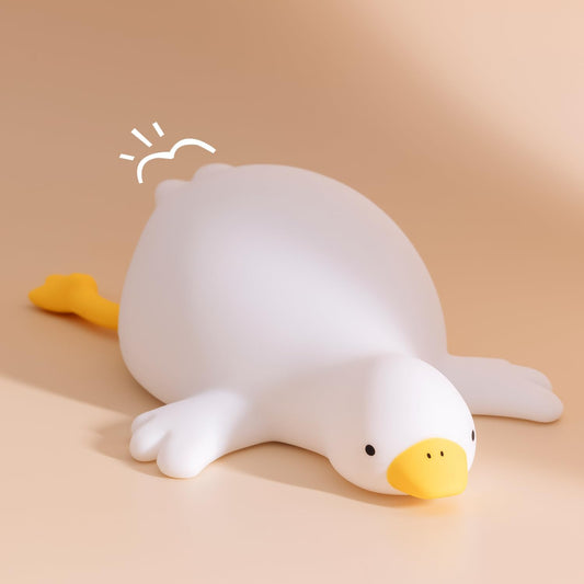Goose Cute Night Light for Toddler,Kids,Baby, Lying Duck Nightlight Ambient LED Lamp for Bedside Sleeping Companion, Rechargeable Battery Powered, 30Min Auto-Off