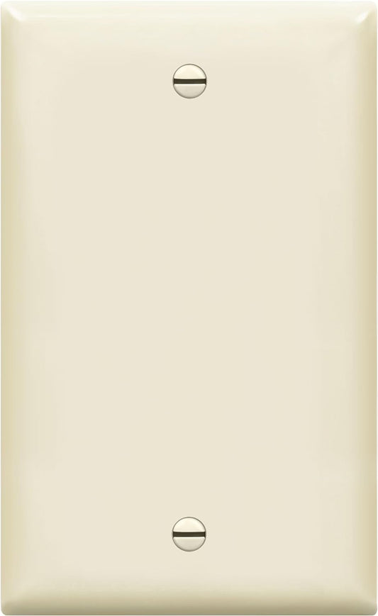 ENERLITES Blank Device Wall Plate, Gloss Finish, Standard Size 1-Gang 4.50" x 2.76", Polycarbonate Thermoplastic, 8801-LA, Light Almond