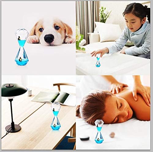 YUE MOTION Liquid Motion Bubbler Timer/Diamond Shaped Liquid Timer for Fidget Toy,Autism Toys, Children Activity, Calm Relaxing,Penguin Desk Toys and Home Ornament