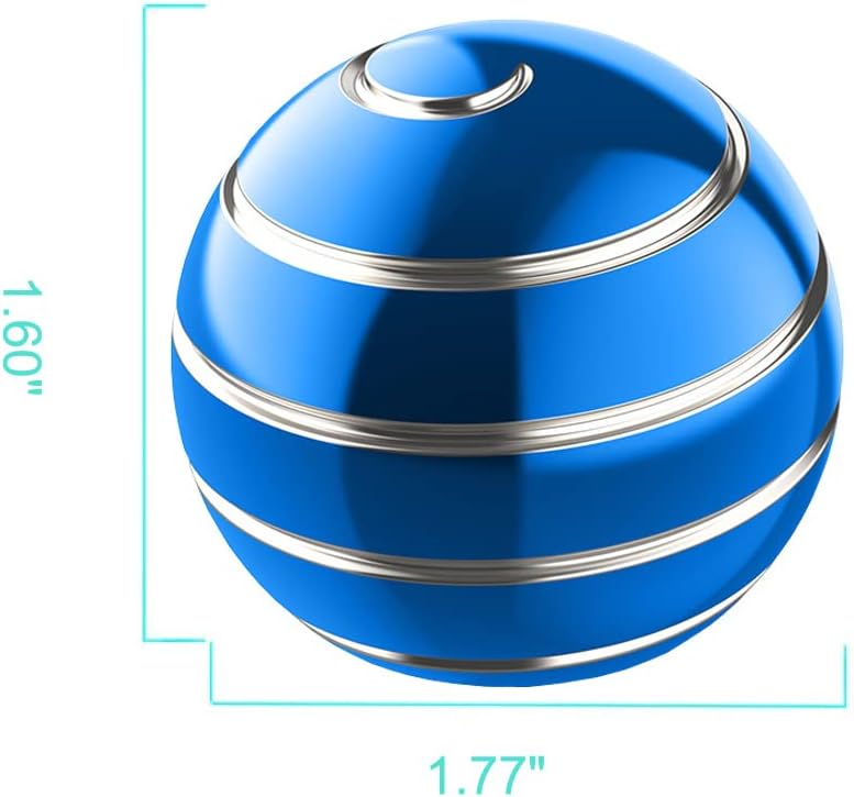 Kinetic Spinning Desk Toys, 1.77'' Fidget Spinner Desktop Toys for Office for Adults, Optical Illusion Toys for ADHD Anxiety, Metal Fidgets for Father Mother (45MM, Blue-A)