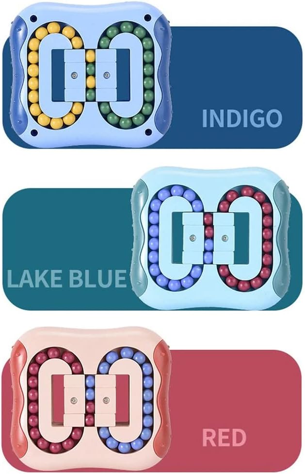 Magic Bean Rotating Cube Puzzle Fidget Toys Anti Stress Ball IQ Games Educational Sensory Easter Gift for Boys Girls Kids Children Adults (Lake Blue)