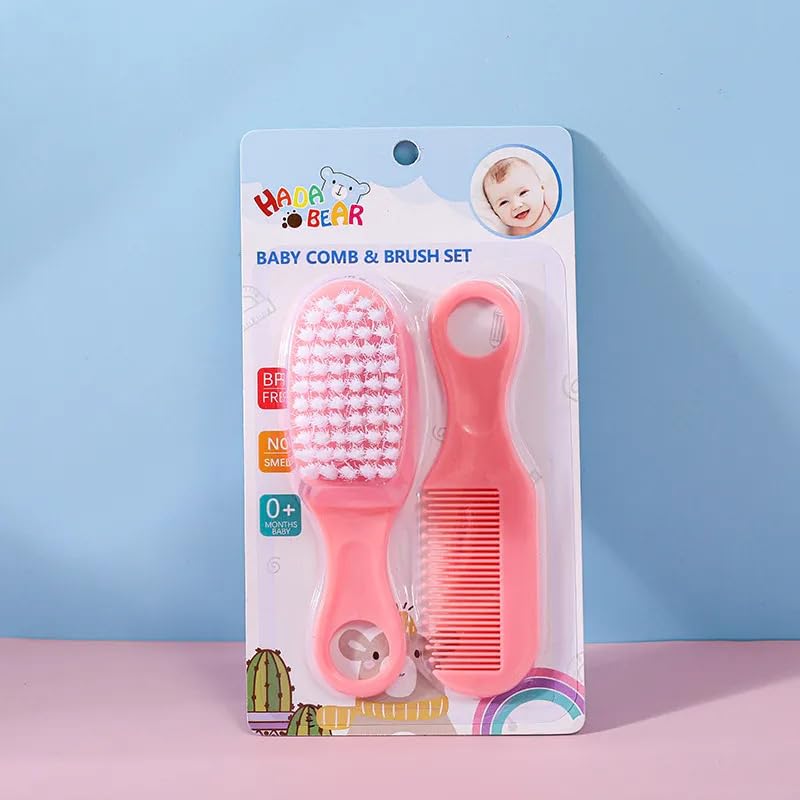 Baby Comb and Brush Set – Soft Bristles for Newborns, Toddlers & Infants | Gentle Scalp Care | BPA-Free, Hypoallergenic | Baby Hairbrush for Cradle Cap & Sensitive Skin (Bright Yellow)