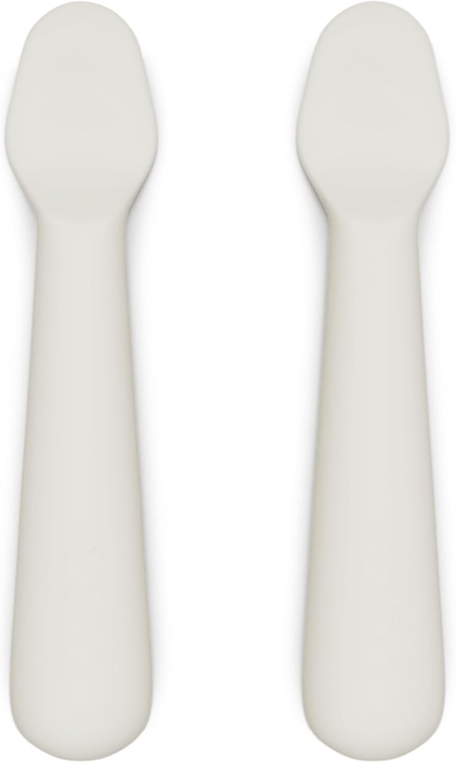 Lalo Little Spoon Set - 2 Piece Baby Spoons Set for Infants & Babies - Made From Food Grade Silicone Dishwasher Safe - Baby Feeding Essentials for Early Stage Mealtime - Oatmeal