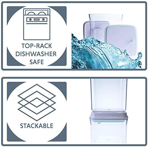 BopTop (1pc - 2000ml) Airtight Food Storage Container – Mechanical Silicone Seal Canister - BPA-Free - 2Qt