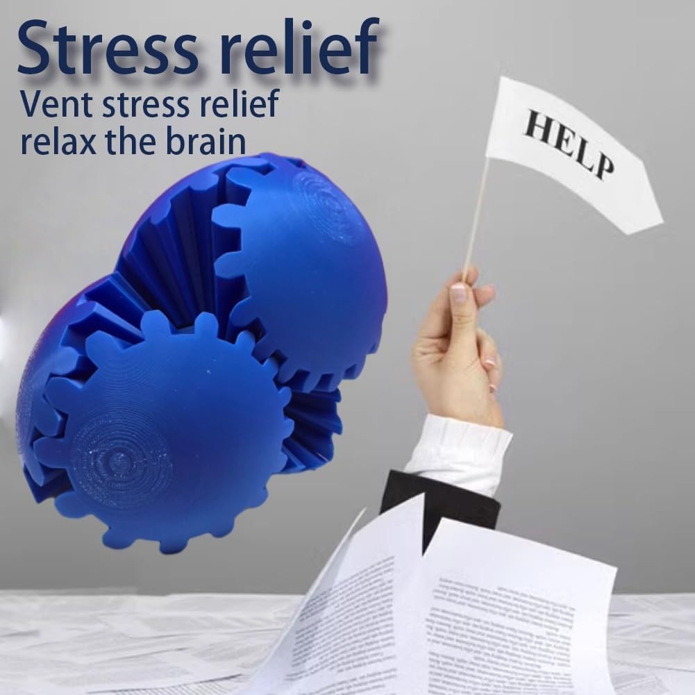 MerryXD Gear Ball Fidget Toy,GearSphere Desk 3D Printed Perfect for Stress and Anxiety Relaxing Fidget Toy Gear Fidget Sphere Activity Gear Ball for Adults F
