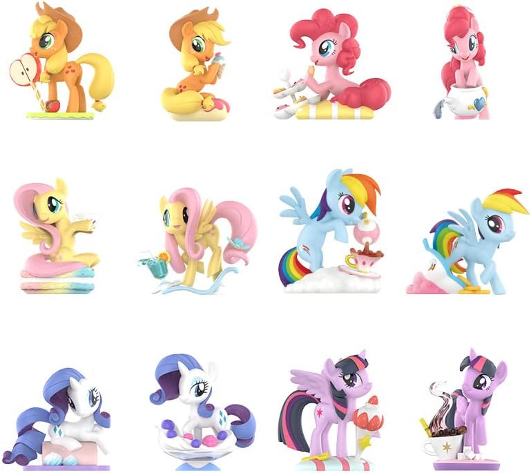 POP MART 12 Boxes Compatible with Hasbro My Little Pony Leisure Afternoon Series Character Popular Collectible Art Toy Hot Toys Cute Figure Creative Gift, for Christmas Birthday Party Holiday