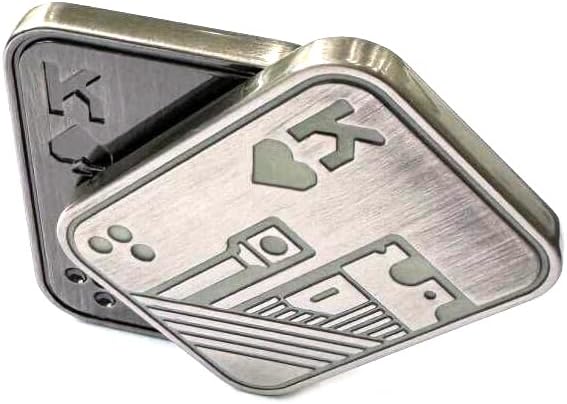 Luminous Noctilucent Upgrade Fidget Slider, Metal Fidget Toys Poker Push Card Stress Relief Toy, EDC Toy Fidget Toy Haptic Coin, Office Desk Toys Gifts for Boyfriend and Father(Silver)