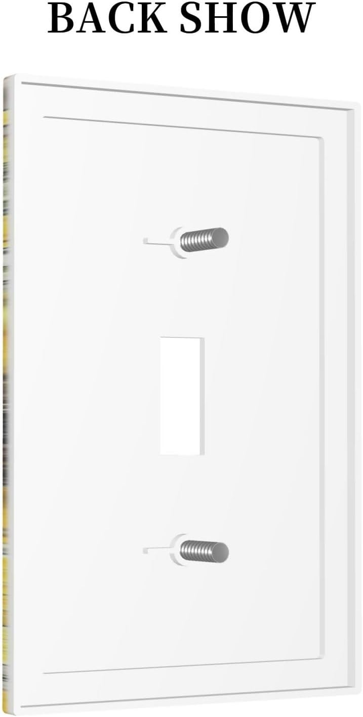 Decorative Light Switch Cover Floral Sunflower Rustic Flower Vintage Wood 1 Gang Single Toggle Device Electrical Faceplate Switchplates Decorator Outlet Wall Plate For Farmhouse Cabin