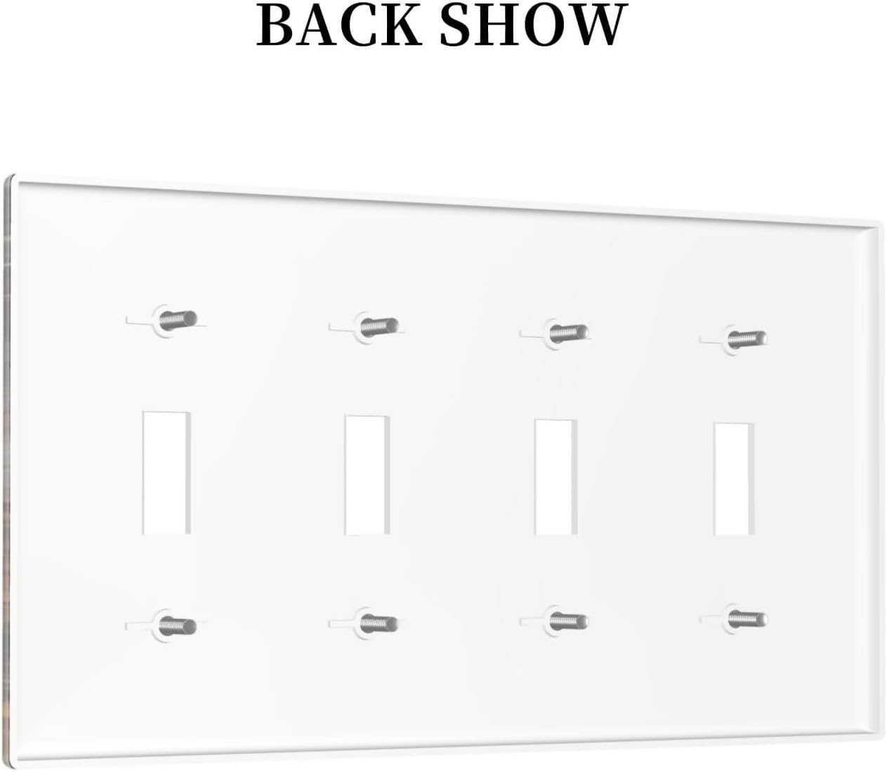 Brown Marble Granite Golden Lines Print Light Switch Covers Quad Toggle Electrical Faceplate 4 Gang Wall Plate Decorative Switch Plates for Bathroom Kitchen Decor