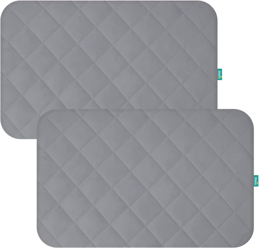 Mini Crib Mattress Protector Sheets Fitted Waterproof Mini Crib Mattress Protector Pad Cover Gray 2 Pack Quilted 38" x 24"