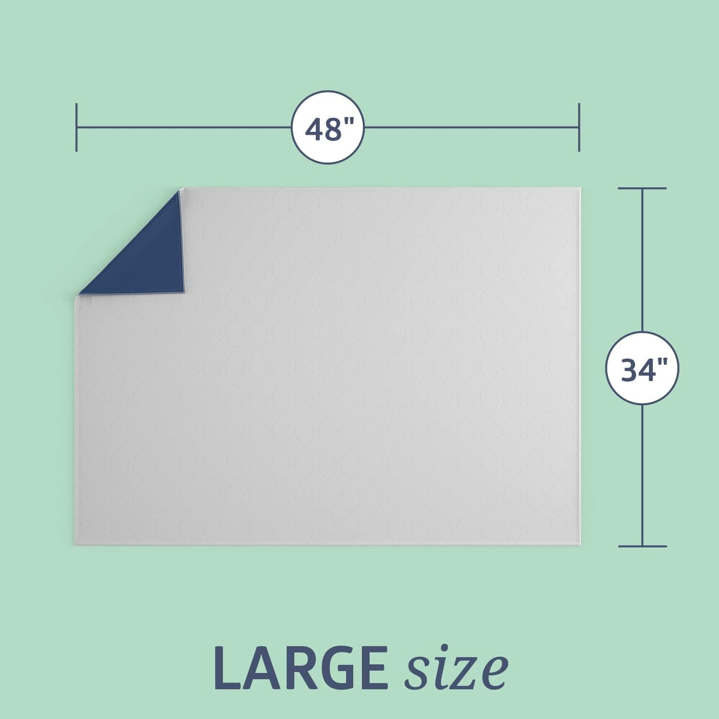 Medline Sofnit 300, Pack of 4 Large Washable Blue Underpads, 34”x 48” for use as reusable pet pads, reusable bed pads, great for dogs, cats and bunnies