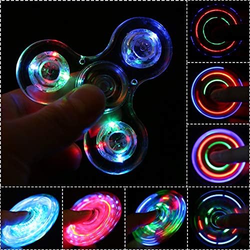SCIONE LED Fidget Spinners, Light Up Sensory Fidget Toys for Kids, Glow in The Dark Toys for Kids 4-8-12, ADHD Anxiety Stress Relief Toys for Adults, Halloween Classroom Prizes Return Gifts for Kids
