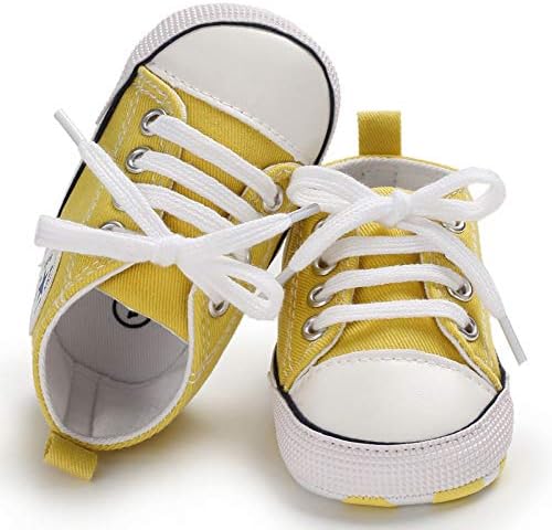 Unisex Baby Girls Boys Canvas High-top Shoes, Newborn Infant Anti-Slip Soft Sole Frist Walking Breathable Sneakers