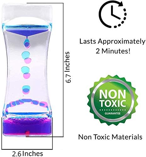 Calming Sensory Toys for Kids with Autism ADHD Anxiety or Special Needs-3 Pack Liquid Motion Bubbler Timers (Style #1)