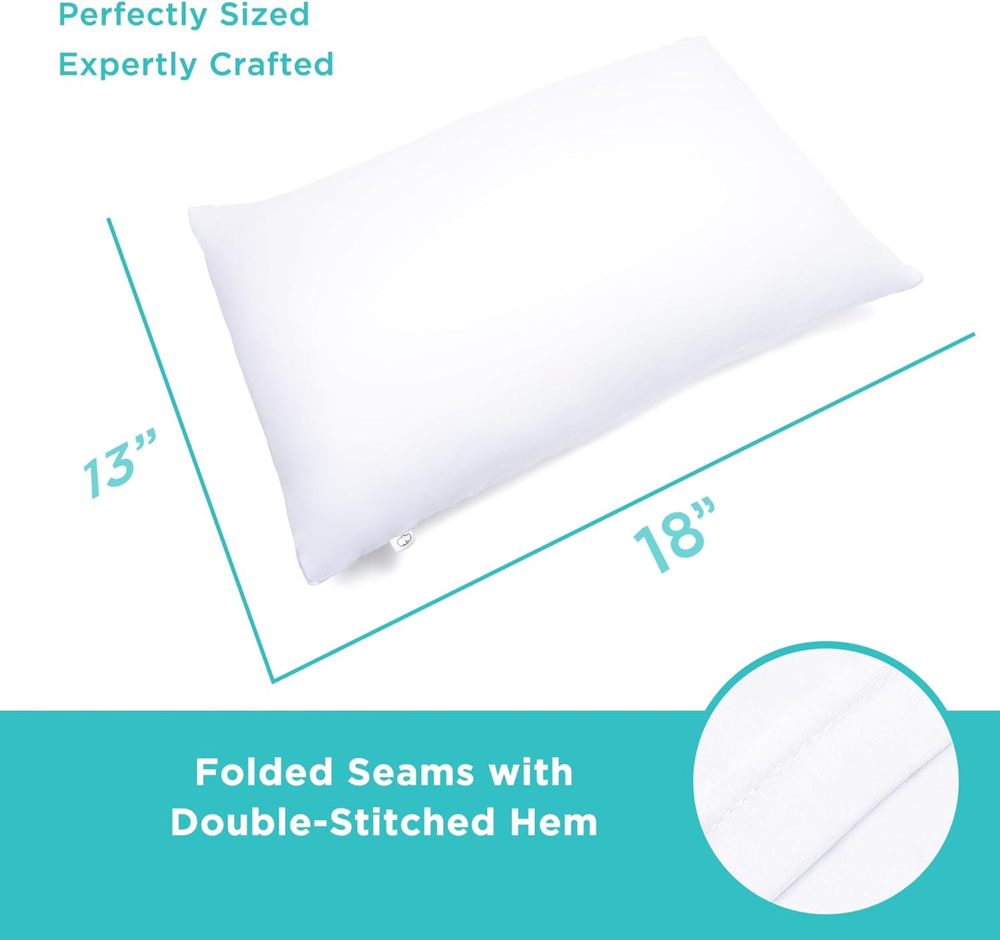 LittleHippo Toddler Pillow (13x18) with Viscose Derived from Bamboo Pillowcase - Hypoallergenic Toddler Pillow for Sleeping, Kids Pillow, Travel Pillows, Mini Pillow, Toddler Bed Pillow (White)