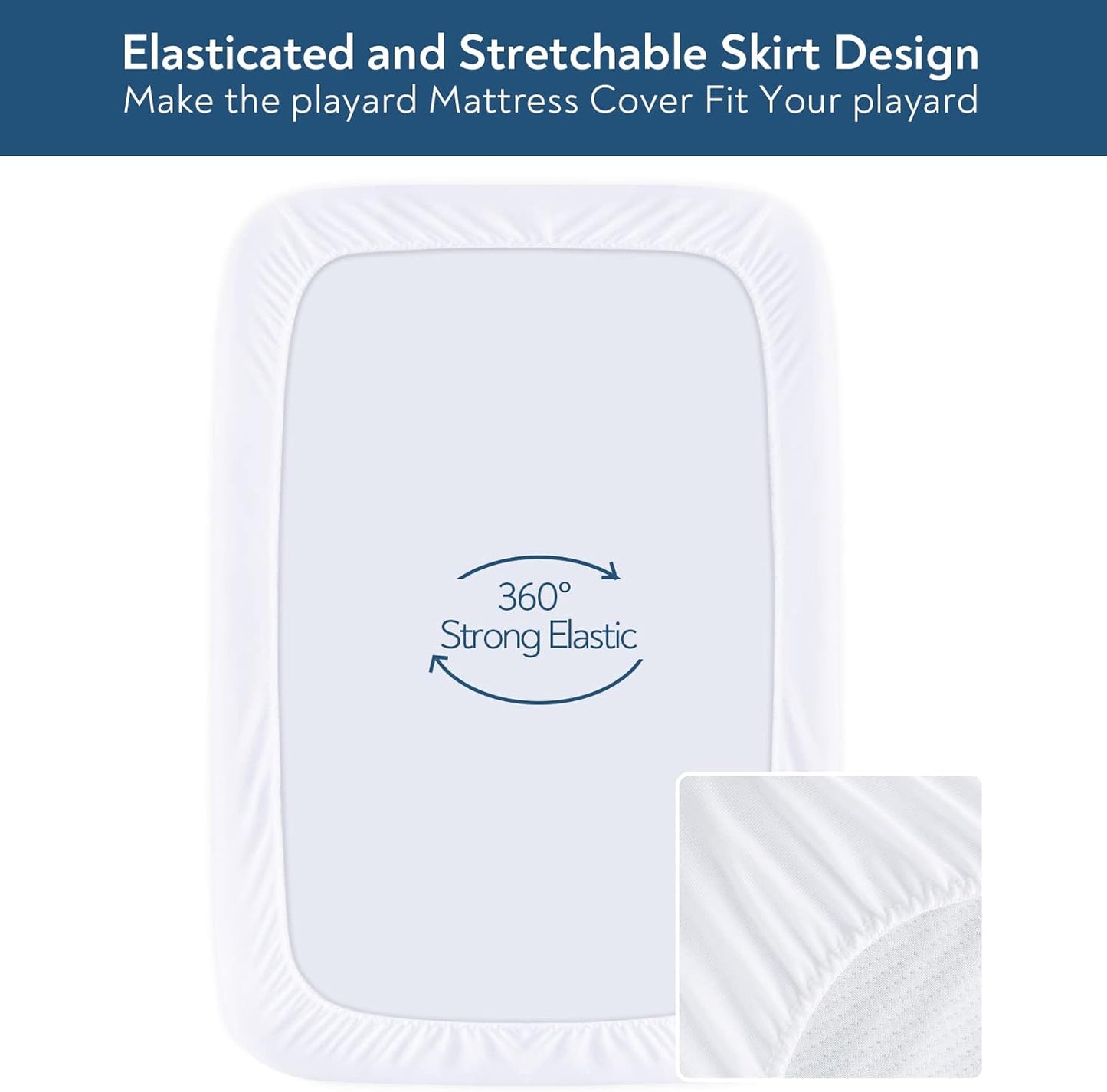 Mini Crib Mattress Protector Cover 38" x 24", 2 Pack Waterproof Mini Crib Mattress Pad Sheets for Babyletto, Dream On Me, Delta, Quilted Cotton Terry Surface