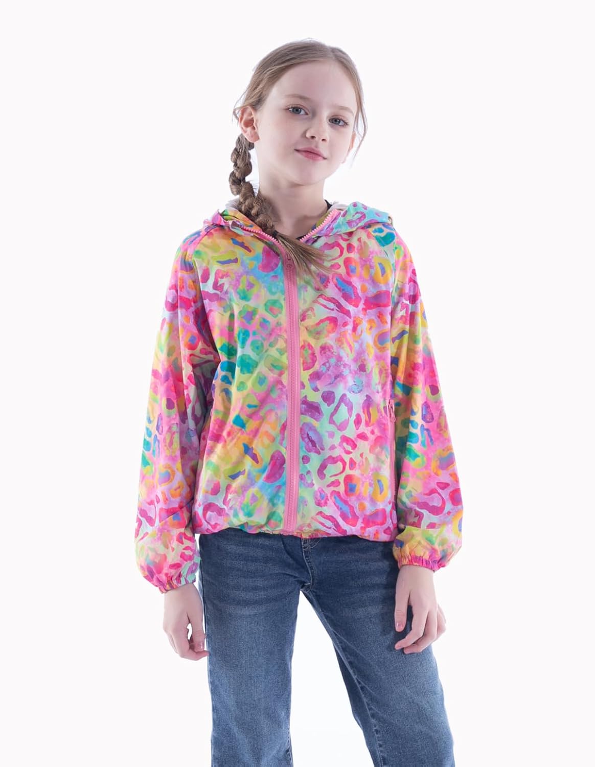 WELAKEN Lightweight Jacket for Girls Kids & Toddler II Girls' Print Water-Resistant Jacket