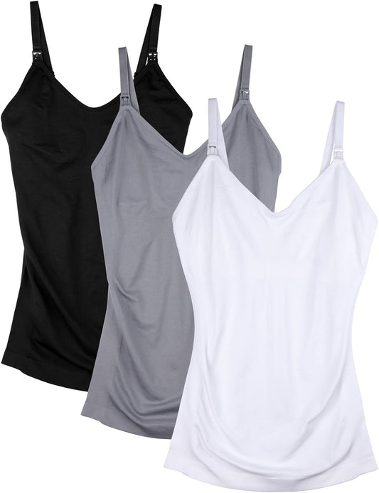 Womens Maternity Nursing Tank Cami for Breastfeeding with Adjustable Straps